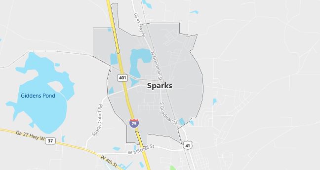 Map of Sparks, GA