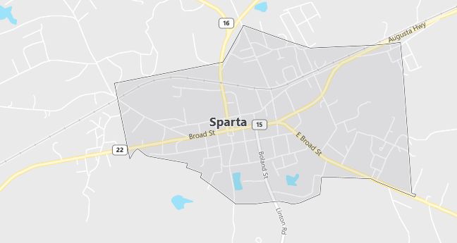 Map of Sparta, GA