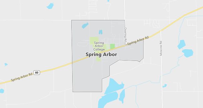 Map of Spring Arbor, MI