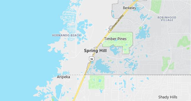 Map of Spring Hill, FL