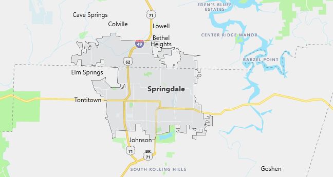 Map of Springdale, AR