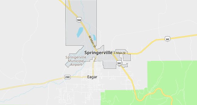 Map of Springerville, AZ