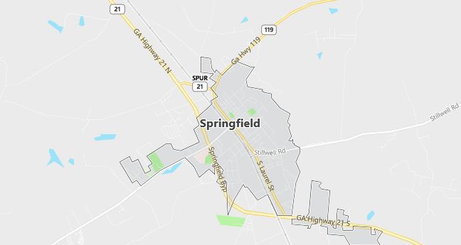 Map of Springfield, GA