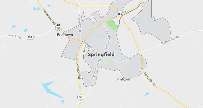 Map of Springfield, KY