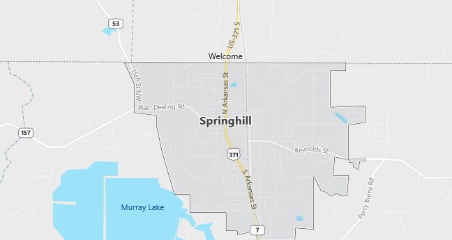 Map of Springhill, LA