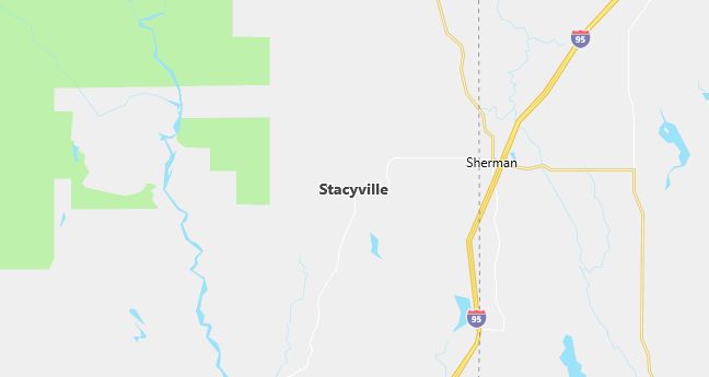 Map of Stacyville, ME