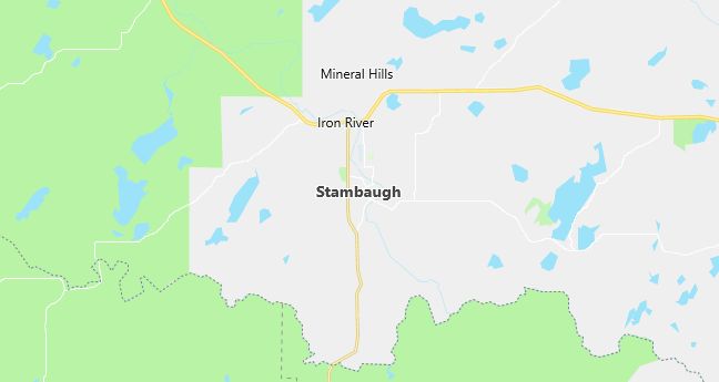 Map of Stambaugh, MI