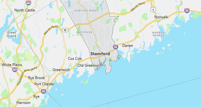 Map of Stamford, CT