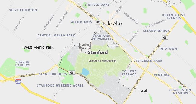 Map of Stanford, CA