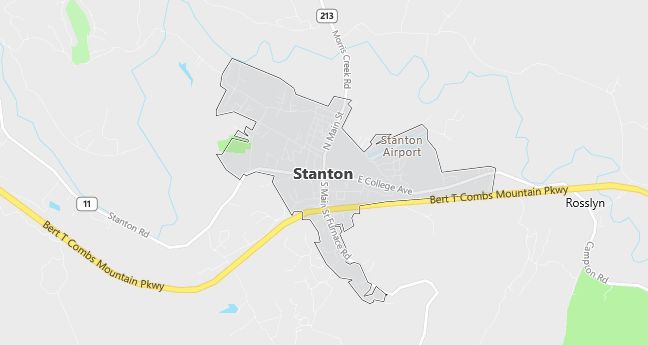 Map of Stanton, KY