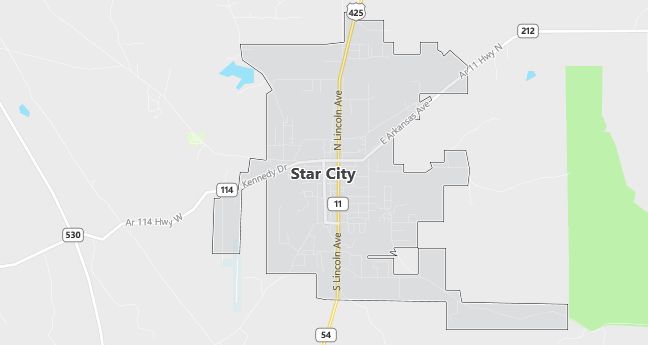 Map of Star City, AR