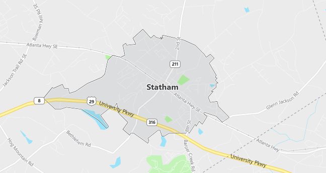 Map of Statham, GA