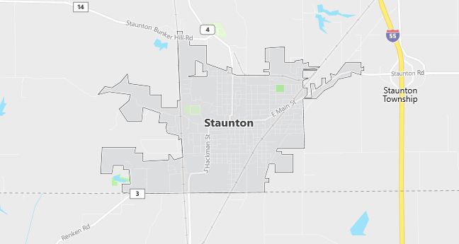 Map of Staunton, IL