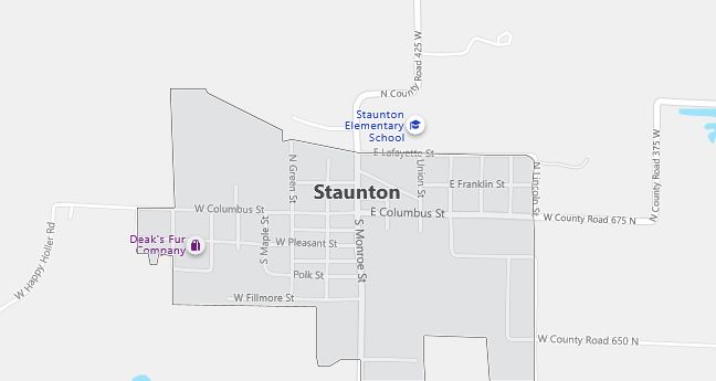 Map of Staunton, IN