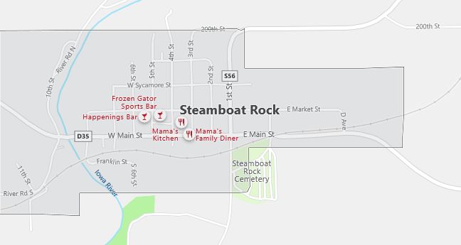 Map of Steamboat Rock, IA