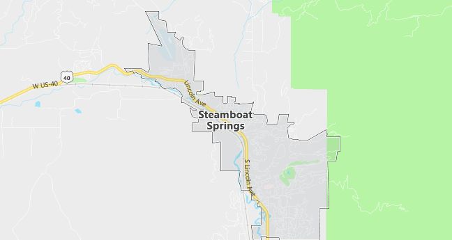 Map of Steamboat Springs, CO