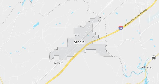 Map of Steele, AL