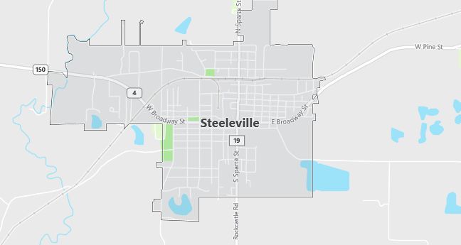 Map of Steeleville, IL