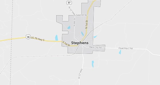 Map of Stephens, AR