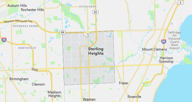 Map of Sterling Heights, MI