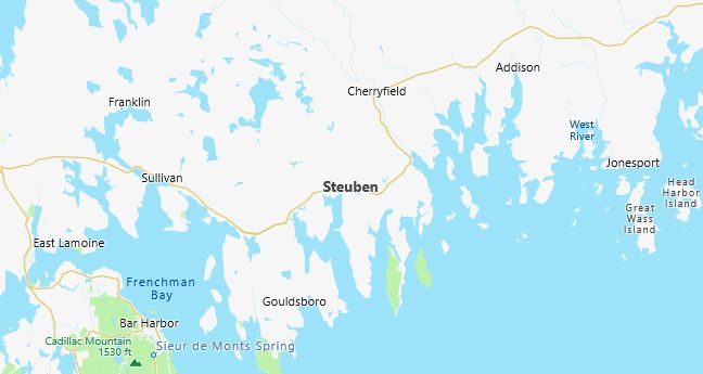 Map of Steuben, ME