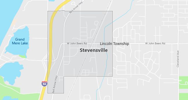 Map of Stevensville, MI