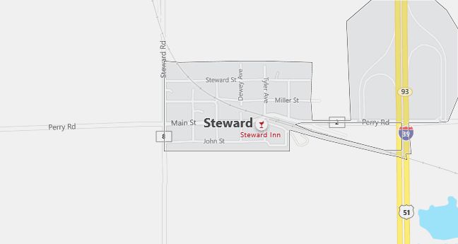 Map of Steward, IL