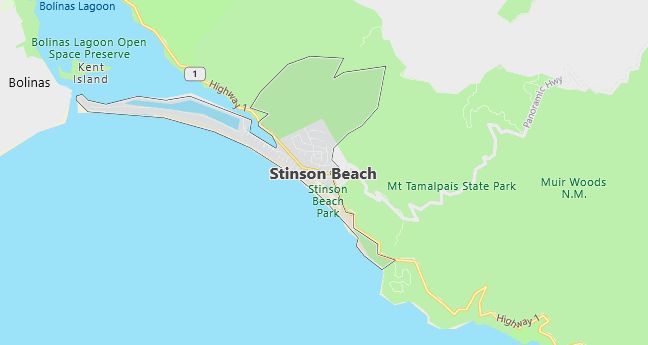 Map of Stinson Beach, CA