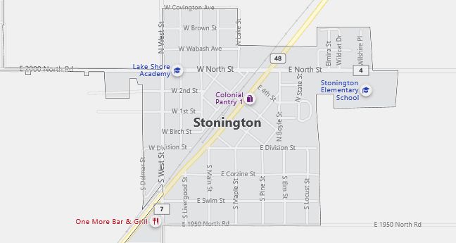 Map of Stonington, IL