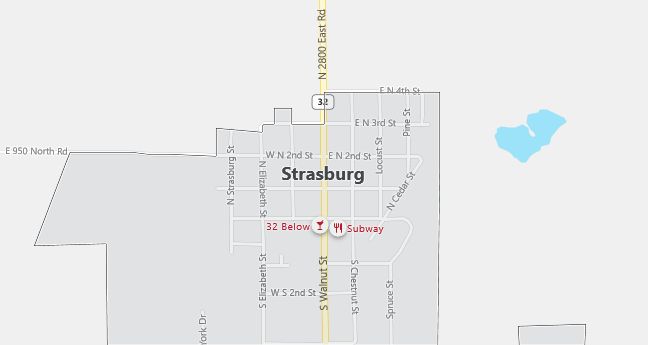 Map of Strasburg, IL