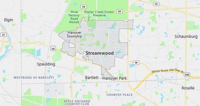 Map of Streamwood, IL