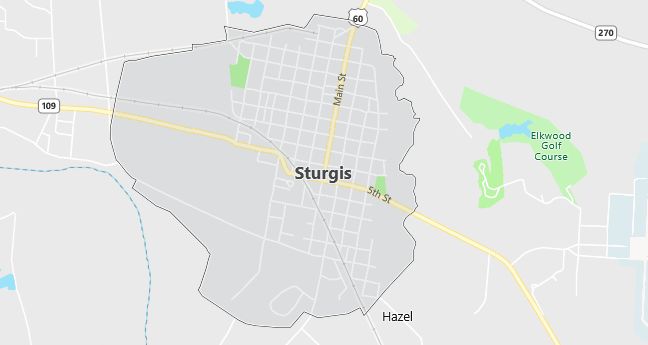 Map of Sturgis, KY