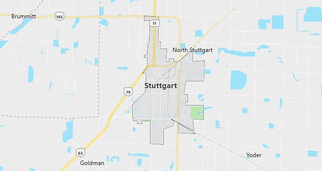 Map of Stuttgart, AR