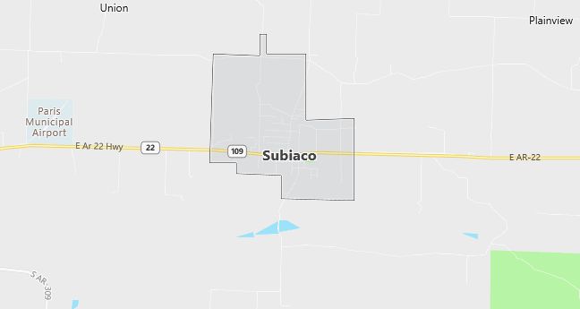 Map of Subiaco, AR