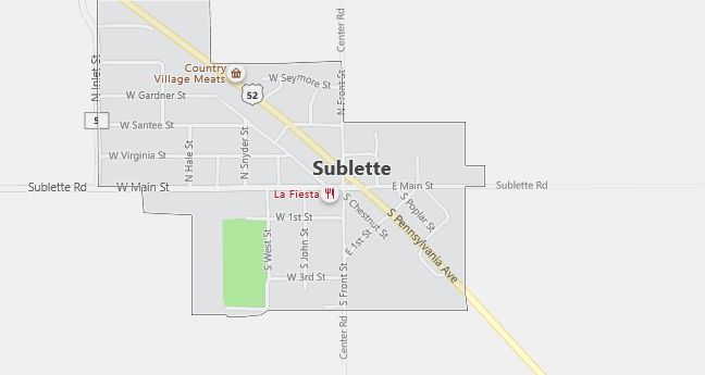 Map of Sublette, IL