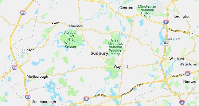 Map of Sudbury, MA