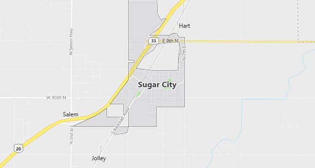 Map of Sugar City, ID