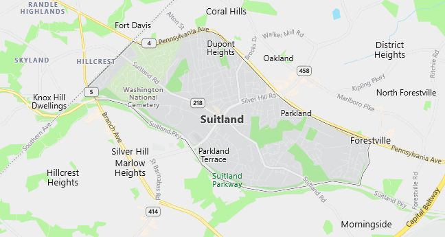 Map of Suitland, MD