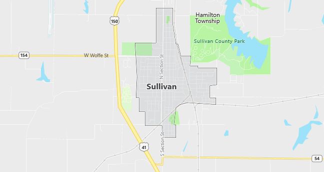 Map of Sullivan, IN