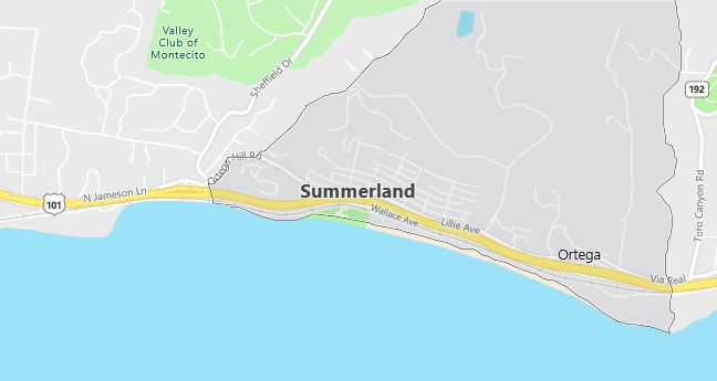 Map of Summerland, CA