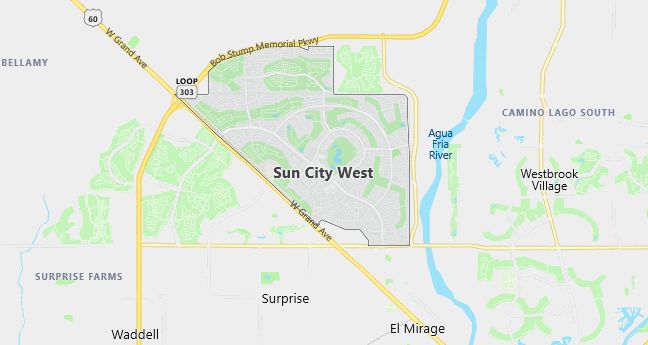 Map of Sun City West, AZ