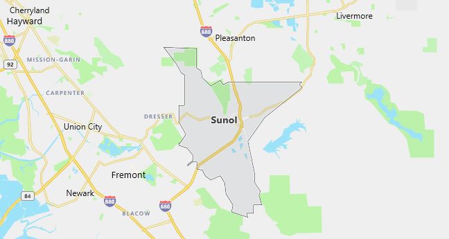 Map of Sunol, CA