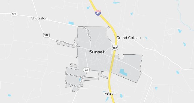 Map of Sunset, LA