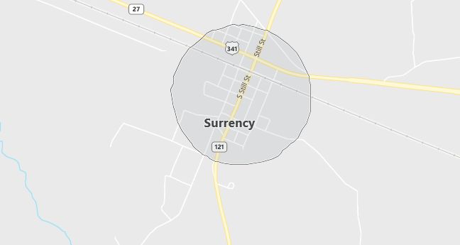 Map of Surrency, GA