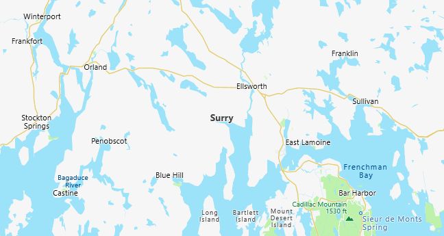 Map of Surry, ME