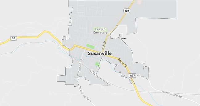 Map of Susanville, CA