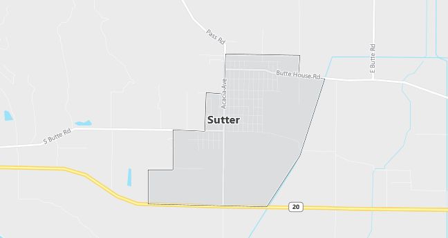 Map of Sutter, CA