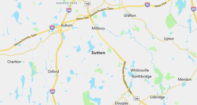 Map of Sutton, MA