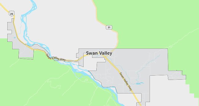 Map of Swan Valley, ID