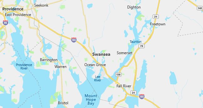 Map of Swansea, MA